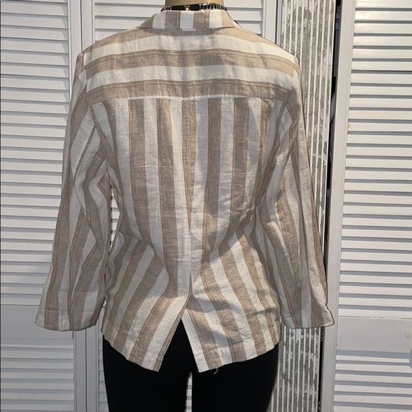 CHICOS Striped Linen One Button Blazer - Picture 8 of 11